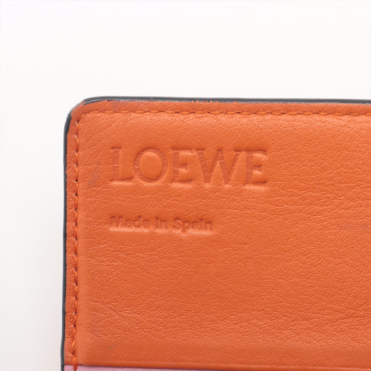 Loewe Anagram Bicolor Leather Wallet Pink x Orange