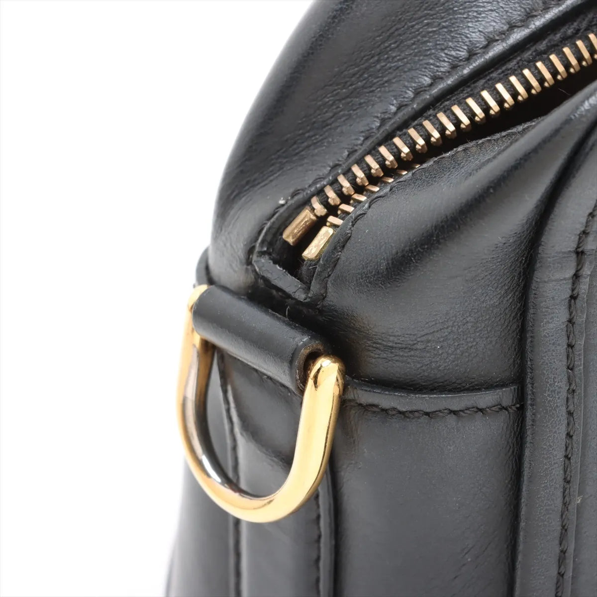 Fendi F Logo Leather Camera Shoulder Bag Black