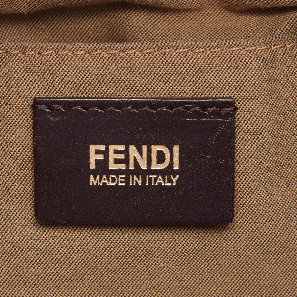 Fendi Zucca Canvas Leather Shoulder Bag Brown