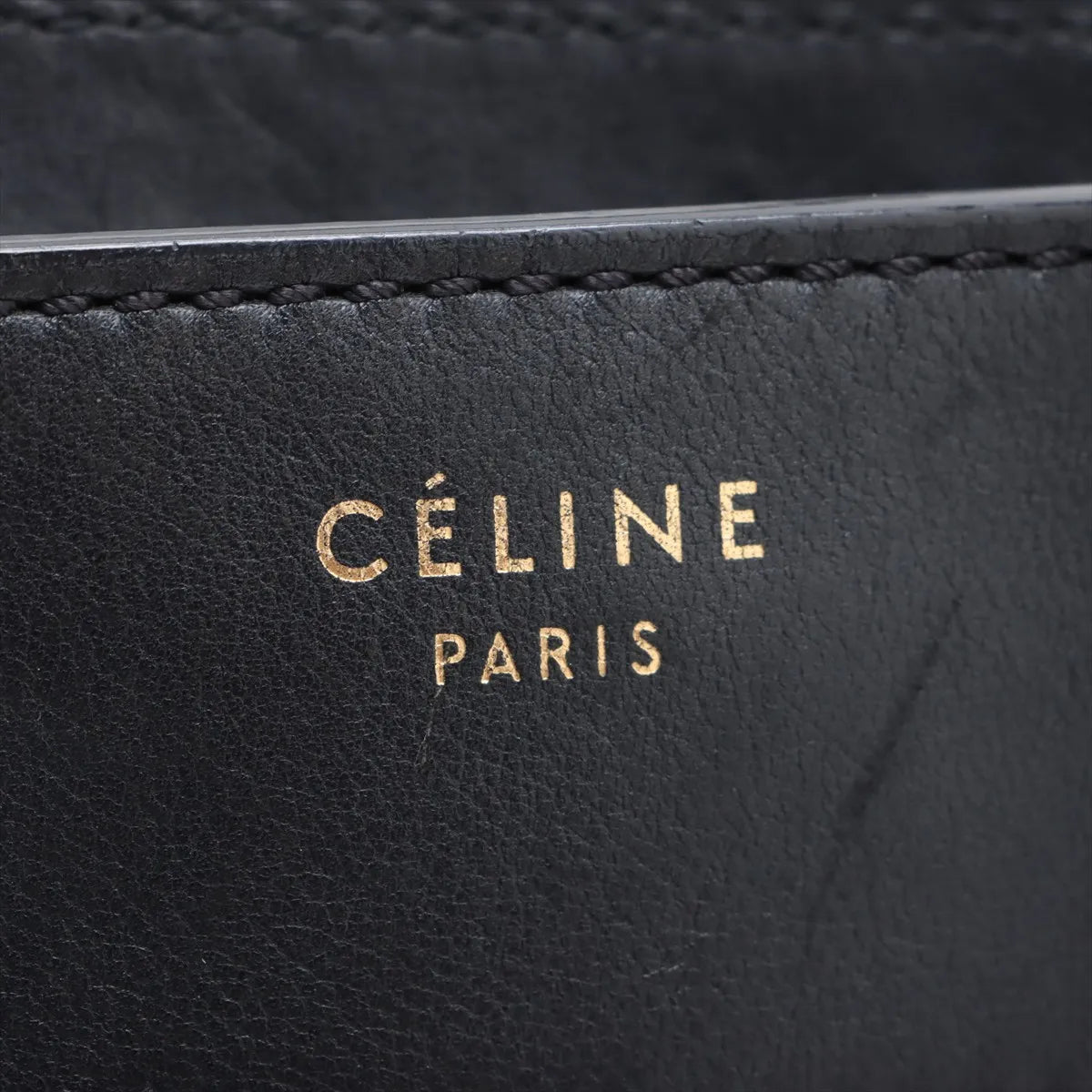 Celine Luggage Mini Shopper Leather Handbag Black