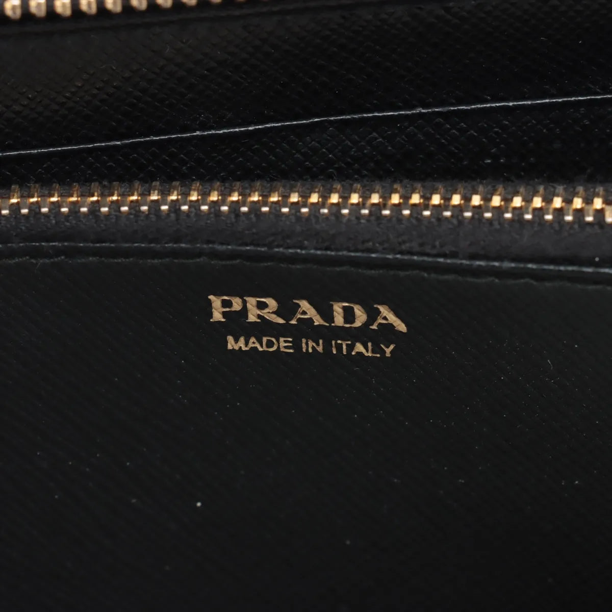 Prada Saffiano Fiocco Leather Zippy Wallet Black
