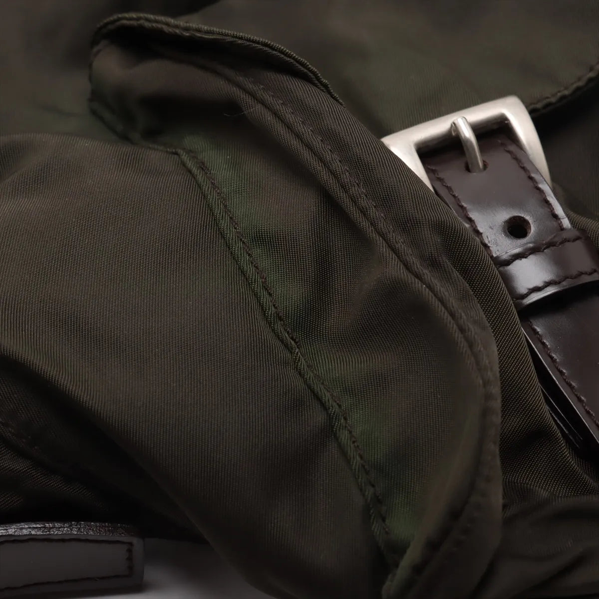 Prada Tessuto Nylon Leather Backpack Khaki