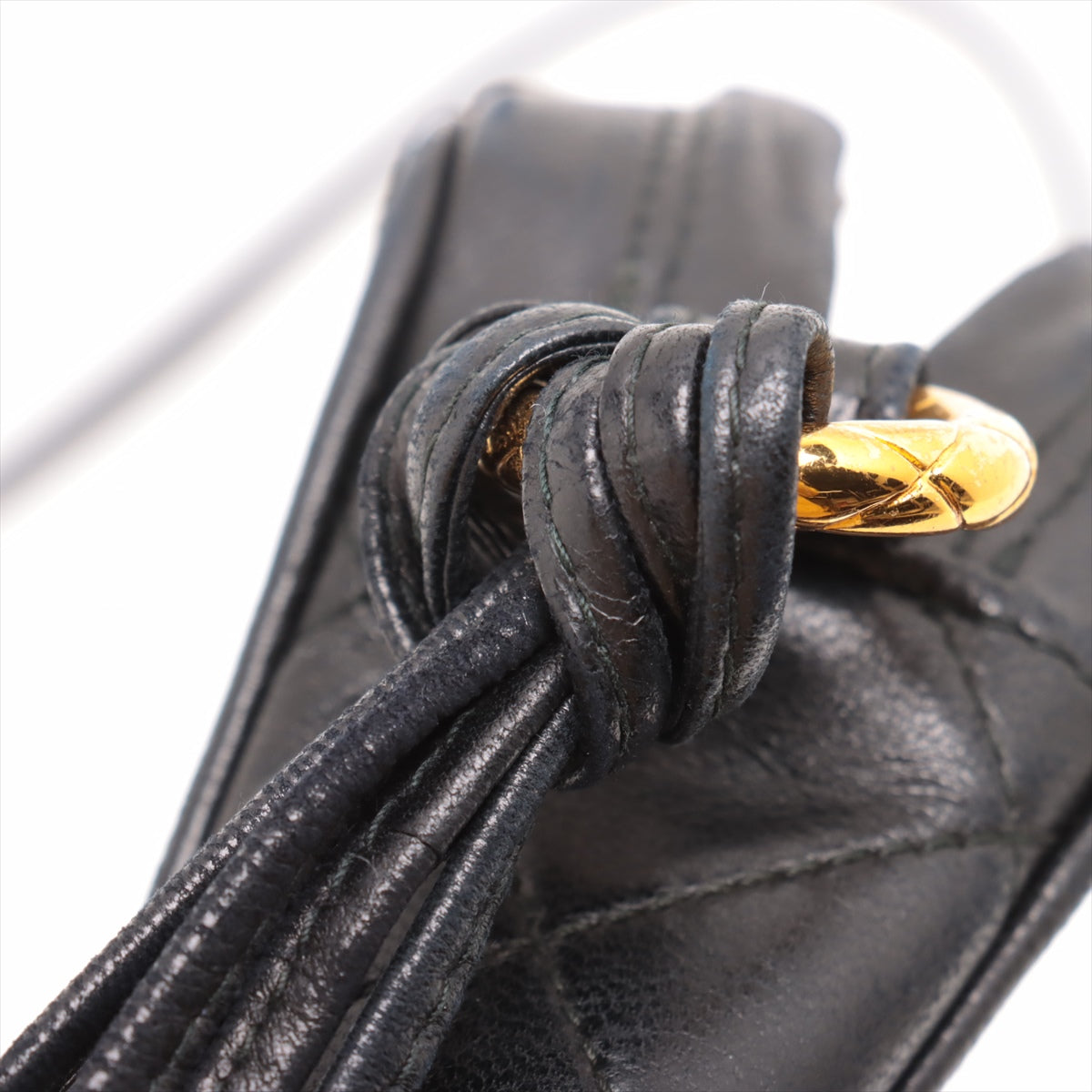 Chanel CC Logo Matelasse Lambskin Tassel Camera Bag Black