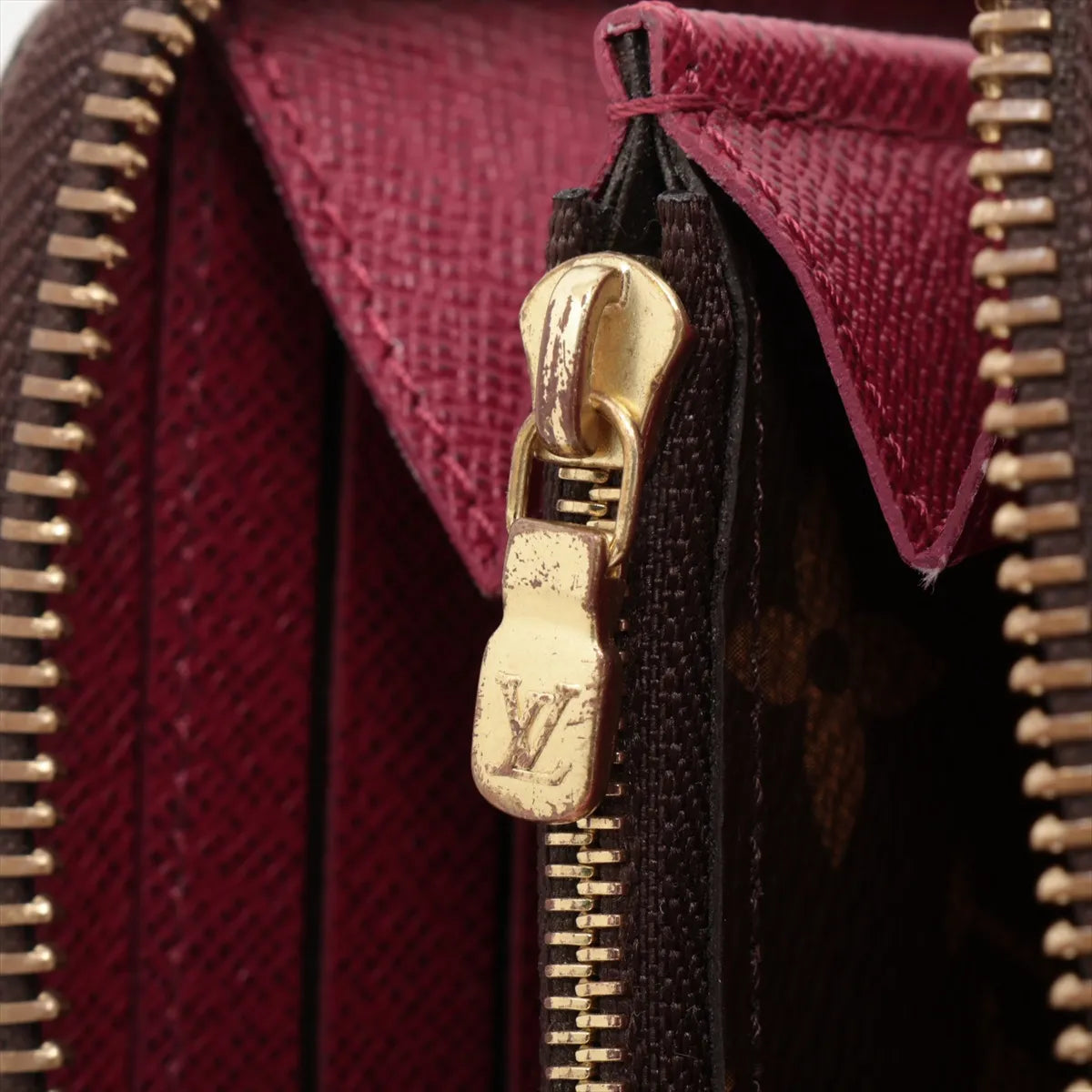 Louis Vuitton Monogram Clémence Zippy Long Wallet Fuchsia