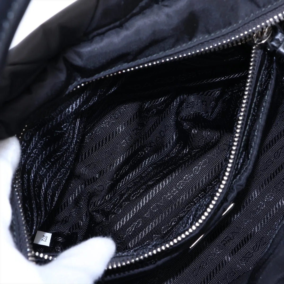 Prada Tessuto Quilted Nylon Leather Two-Way Tote Bag Black