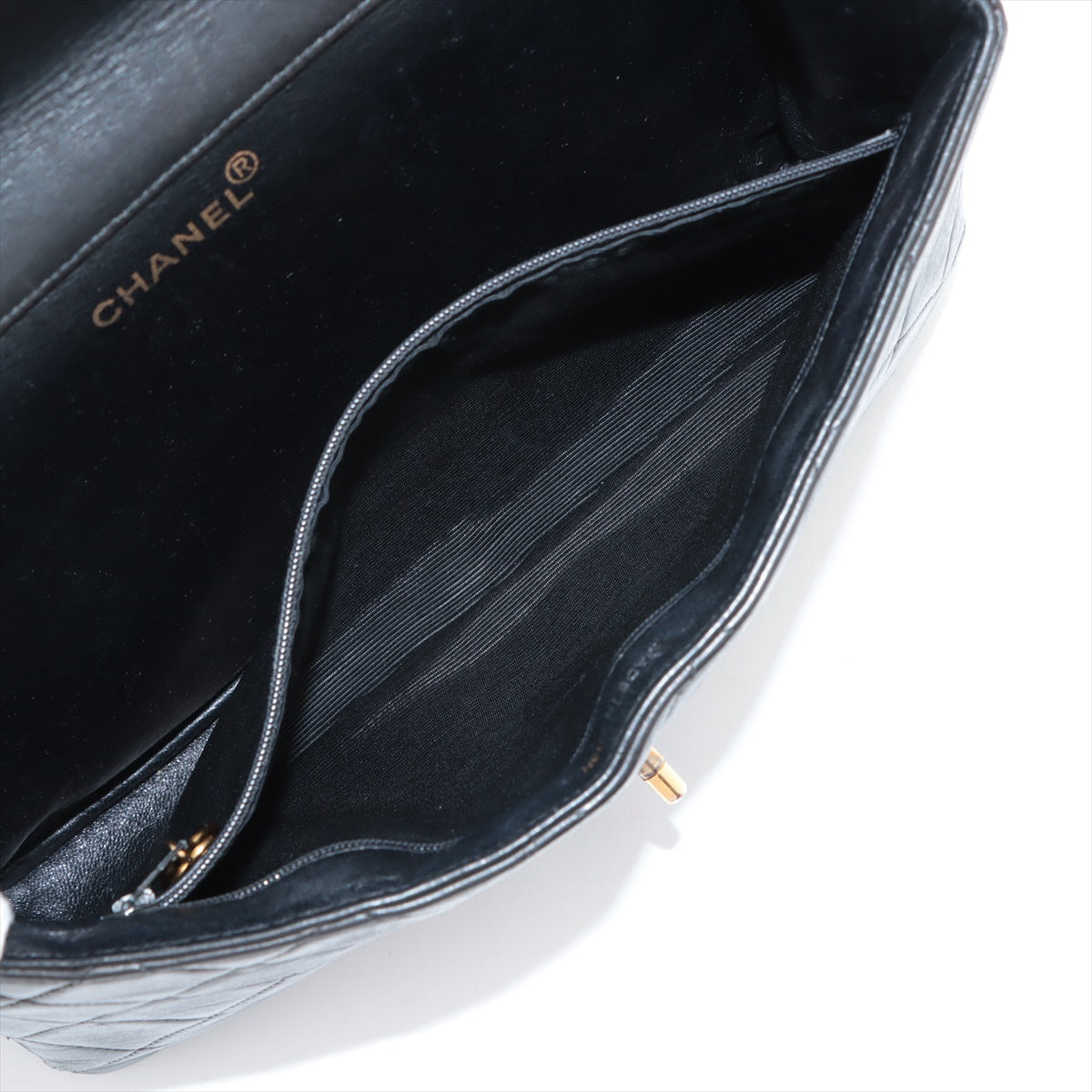 Chanel CC Logo Matelasse Lambskin Single Flap Double Chain Bag Black * PREORDER *