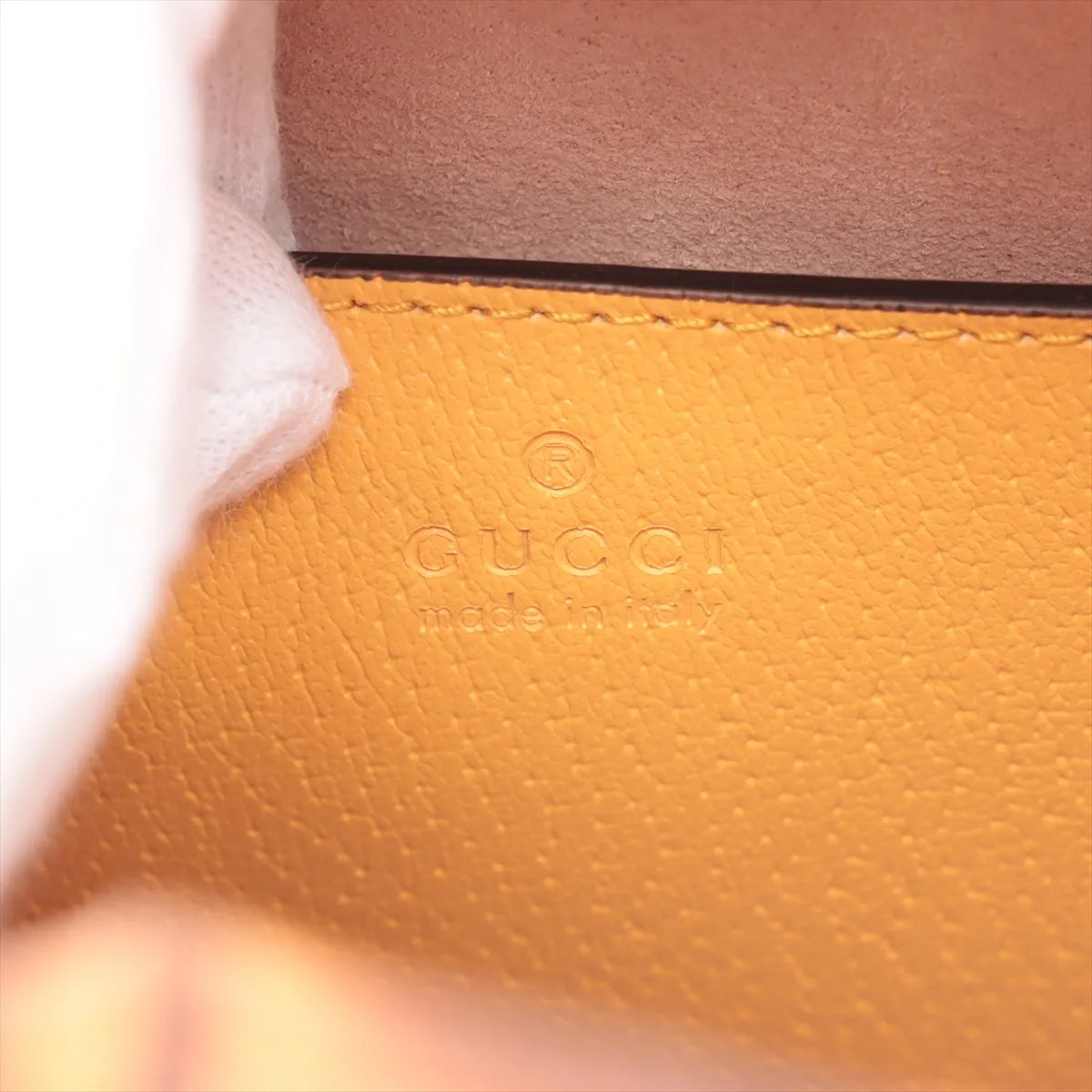 Gucci GG Logo Bamboo Diana Leather Small Tote Bag Yellow