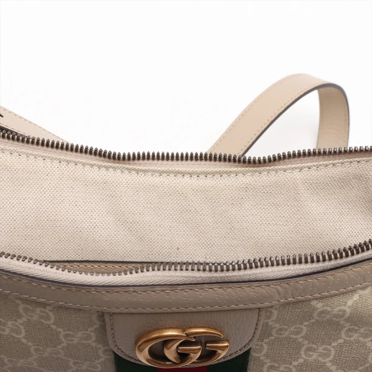 Gucci GG Supreme Ophidia Leather Shoulder Bag Beige