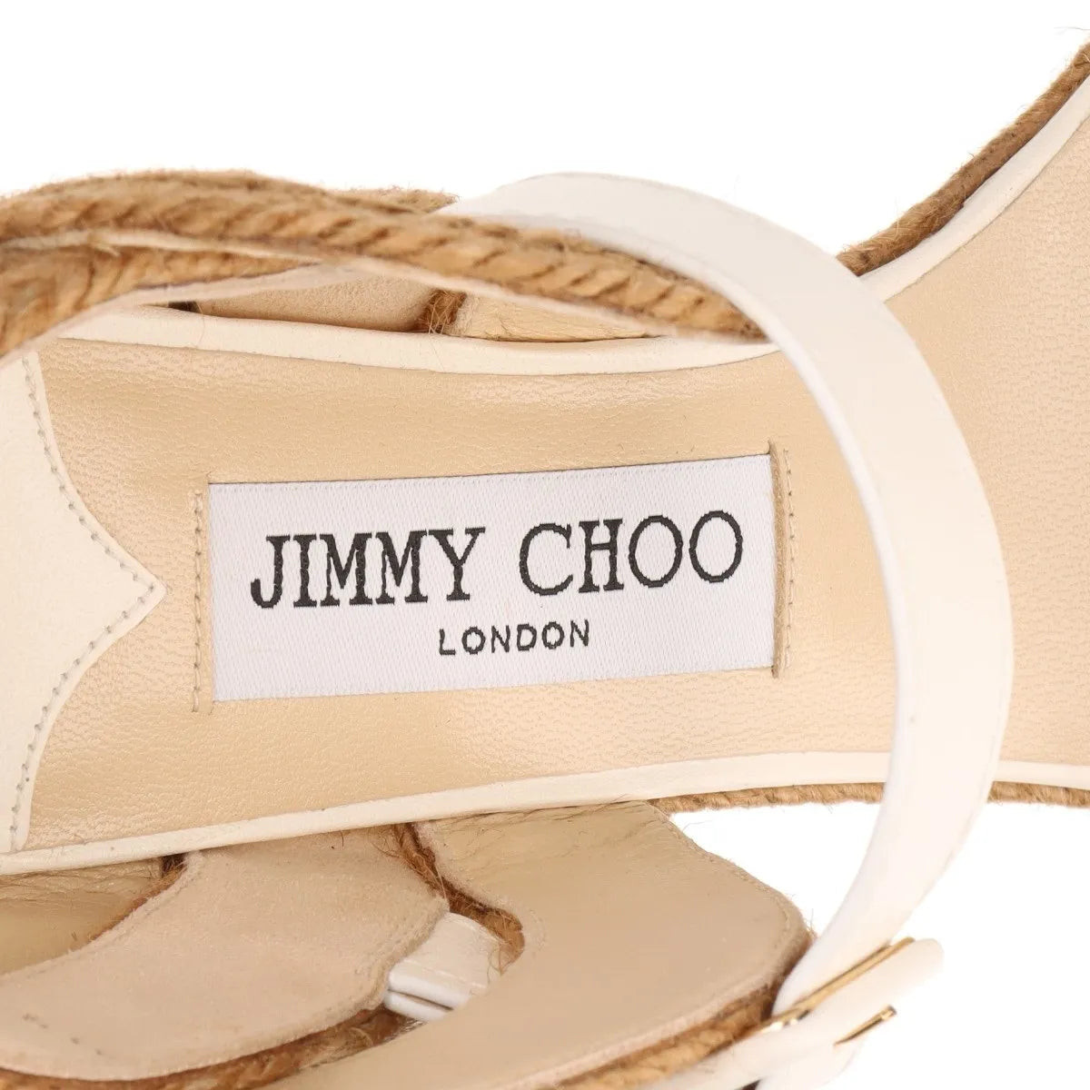 Jimmy Choo Strap Espadrilles Wedge Sandal Ivory
