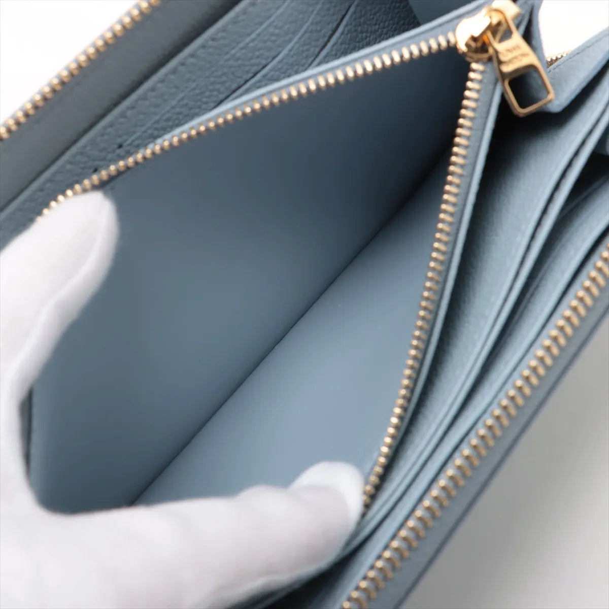 Louis Vuitton Monogram Empreinte Zippy Wallet Washed Blue