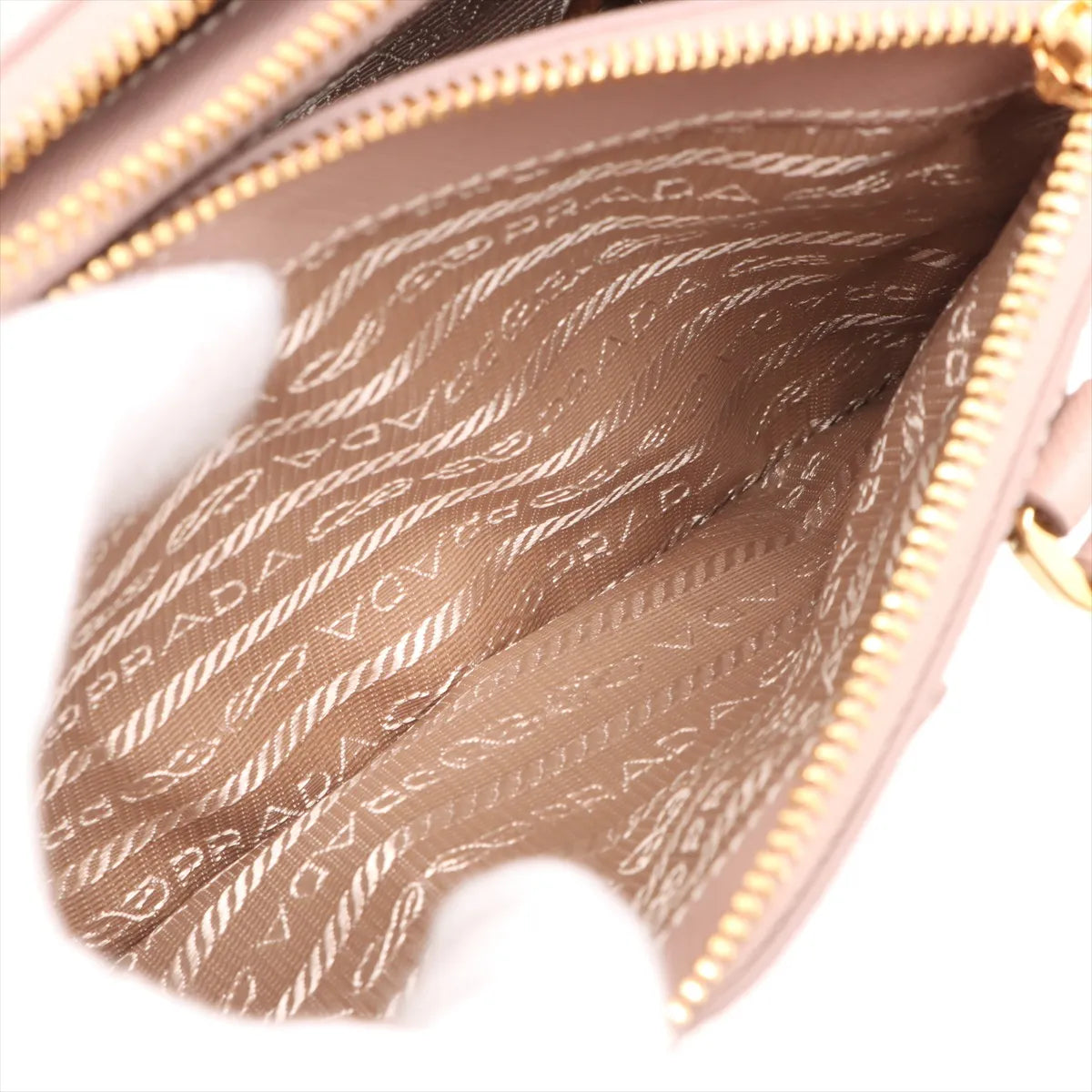 Prada Galleria Mini Saffiano Leather Two-Way Handbag Beige