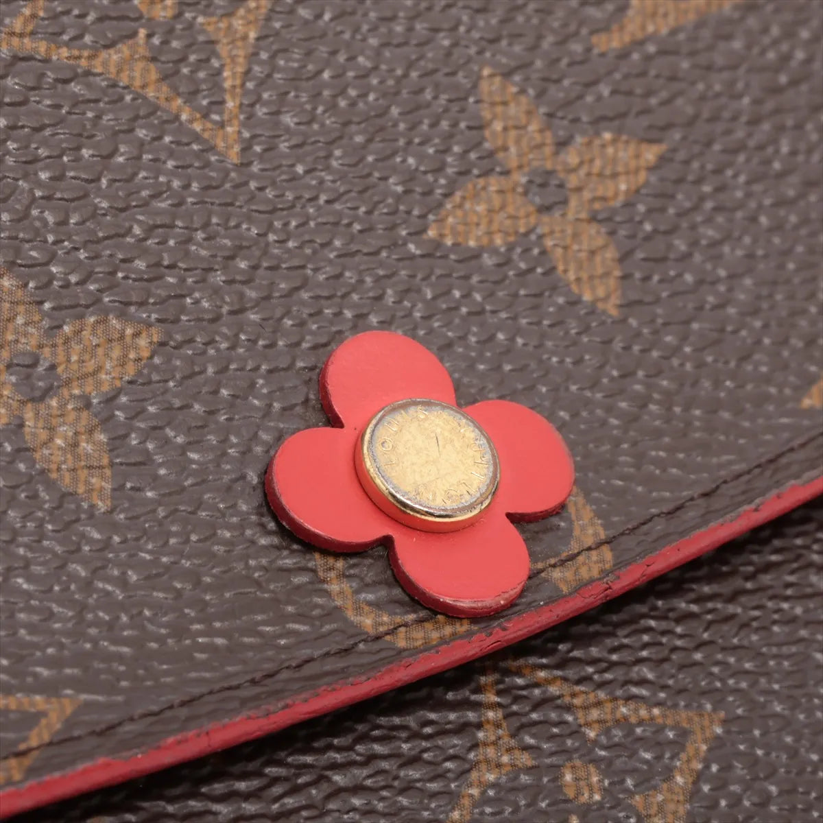 Louis Vuitton Monogram Emilie Long Wallet Poppy Red