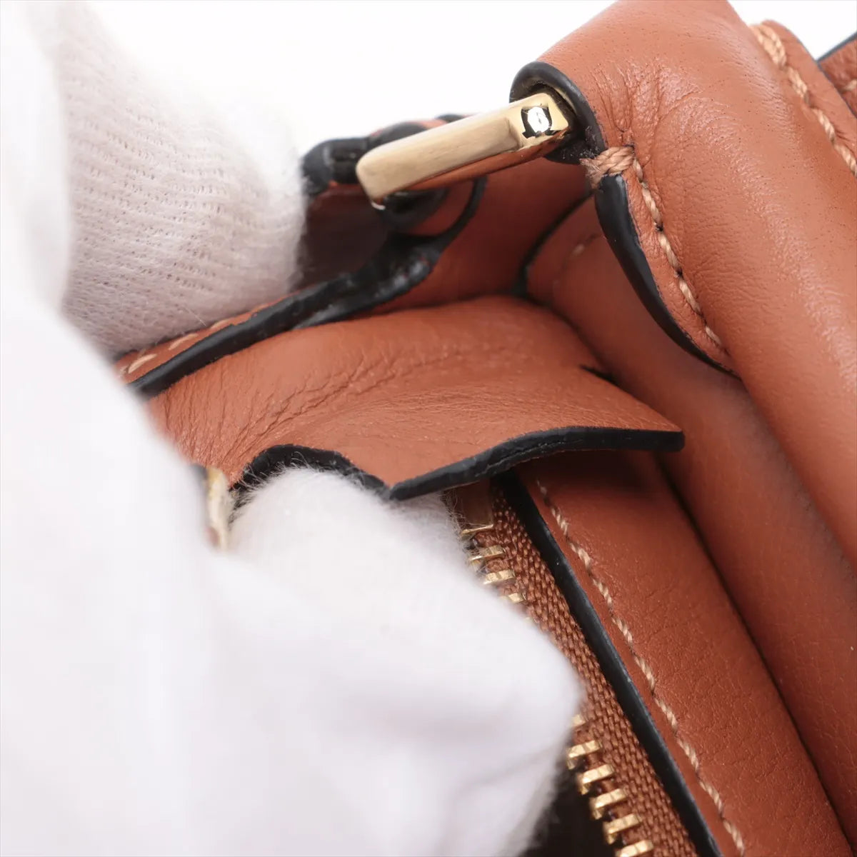 Loewe Mini Puzzle Two-Way Shoulder Bag Brown x Pink