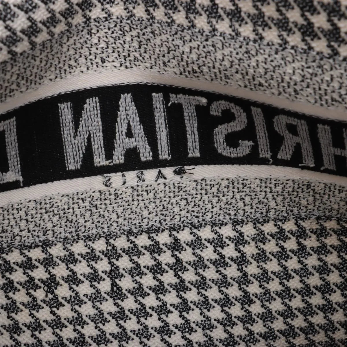 Christian Dior Houndstooth Canvas Book Tote Bag Black x White