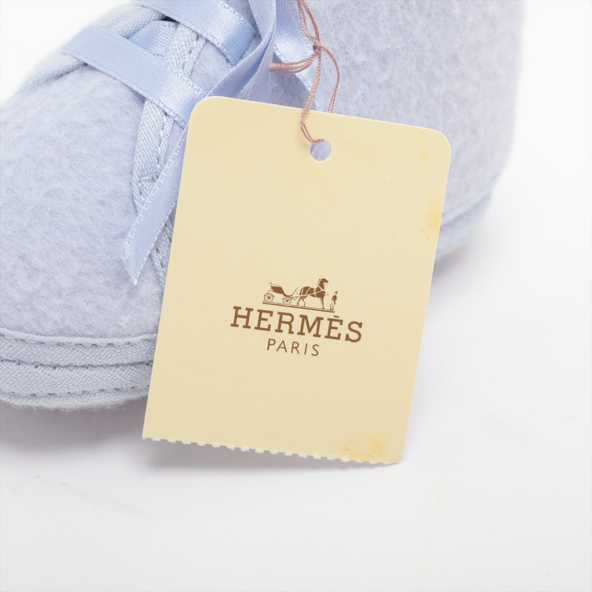 Hermès Wool Angora Baby Shoes Blue