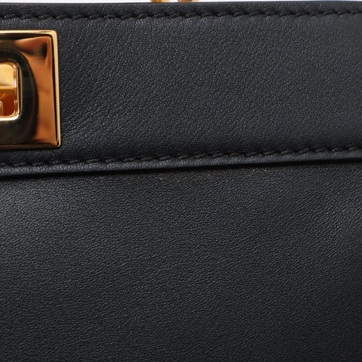 Fendi Peekaboo ISeeU Small Leather Two-Way Handbag Black