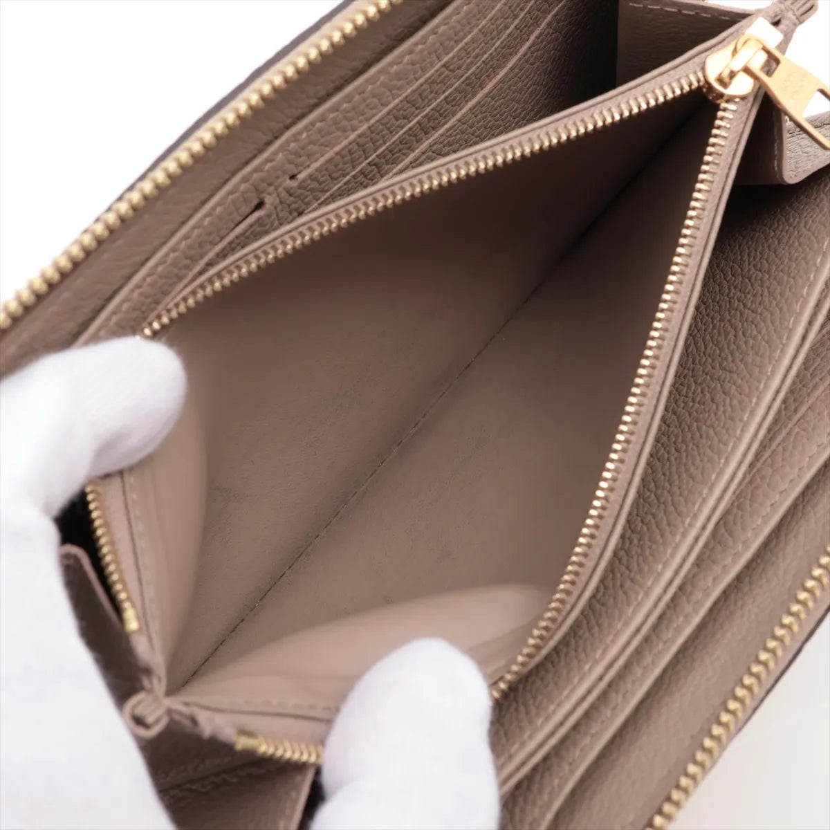 Louis Vuitton Monogram Empreinte Zippy Wallet Tourterelle