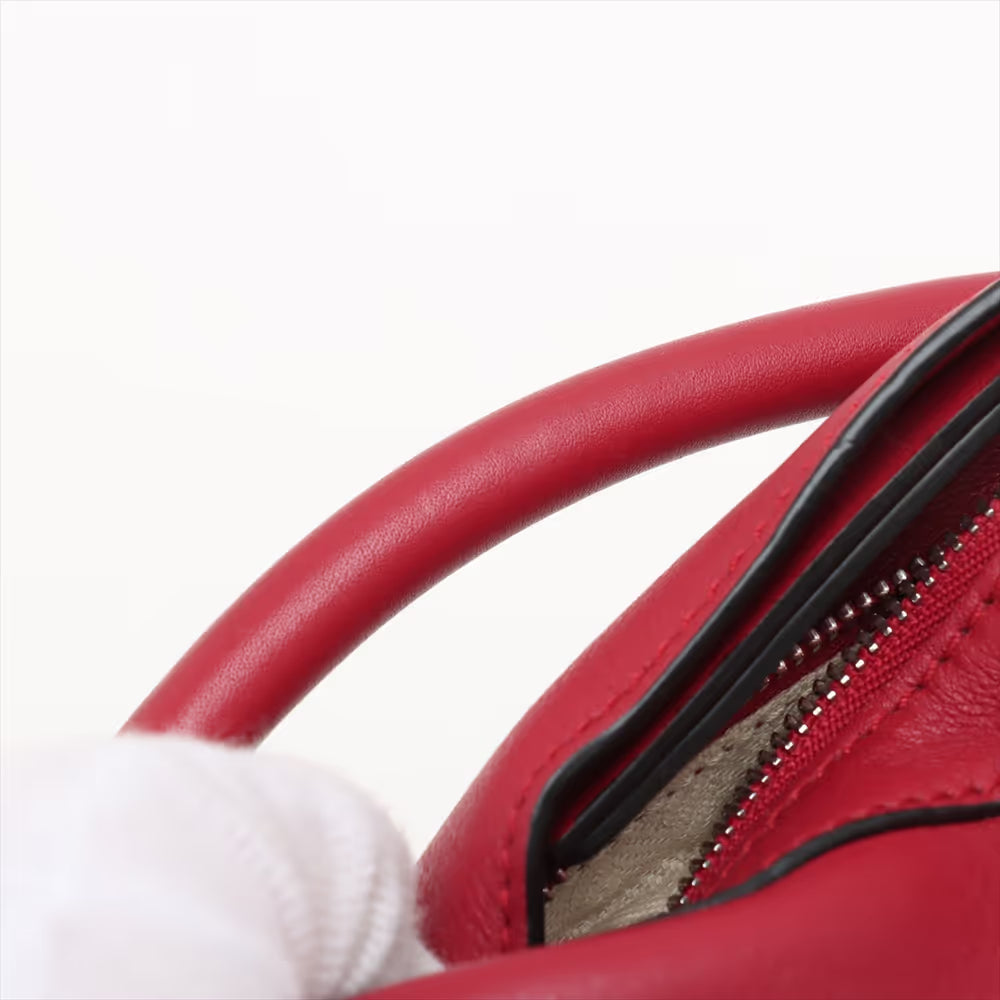 Loewe Nano Puzzle Leather Two-Way Handbag Red