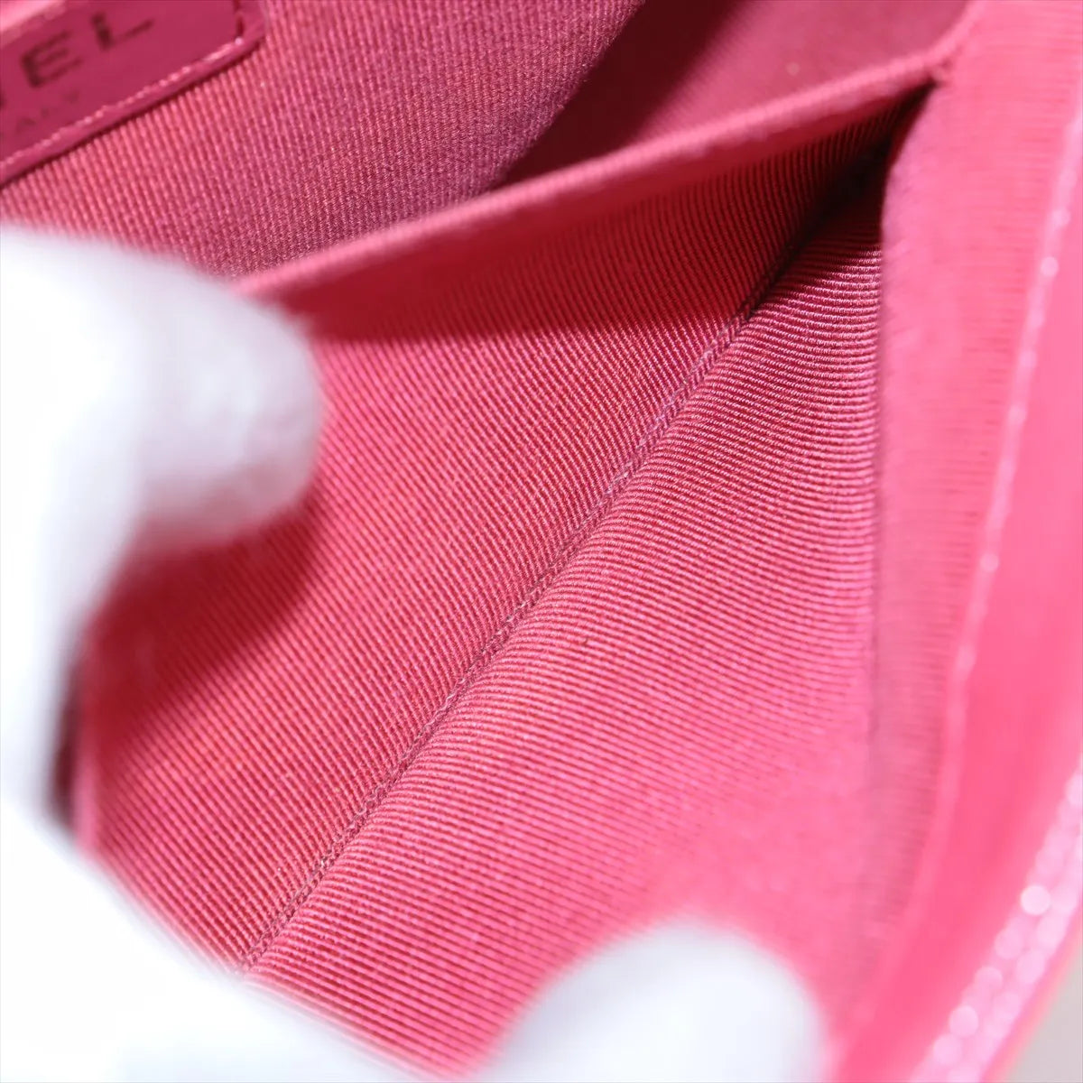 Chanel CC Logo Matelasse Caviar Skin Chain Shoulder Bag Pink