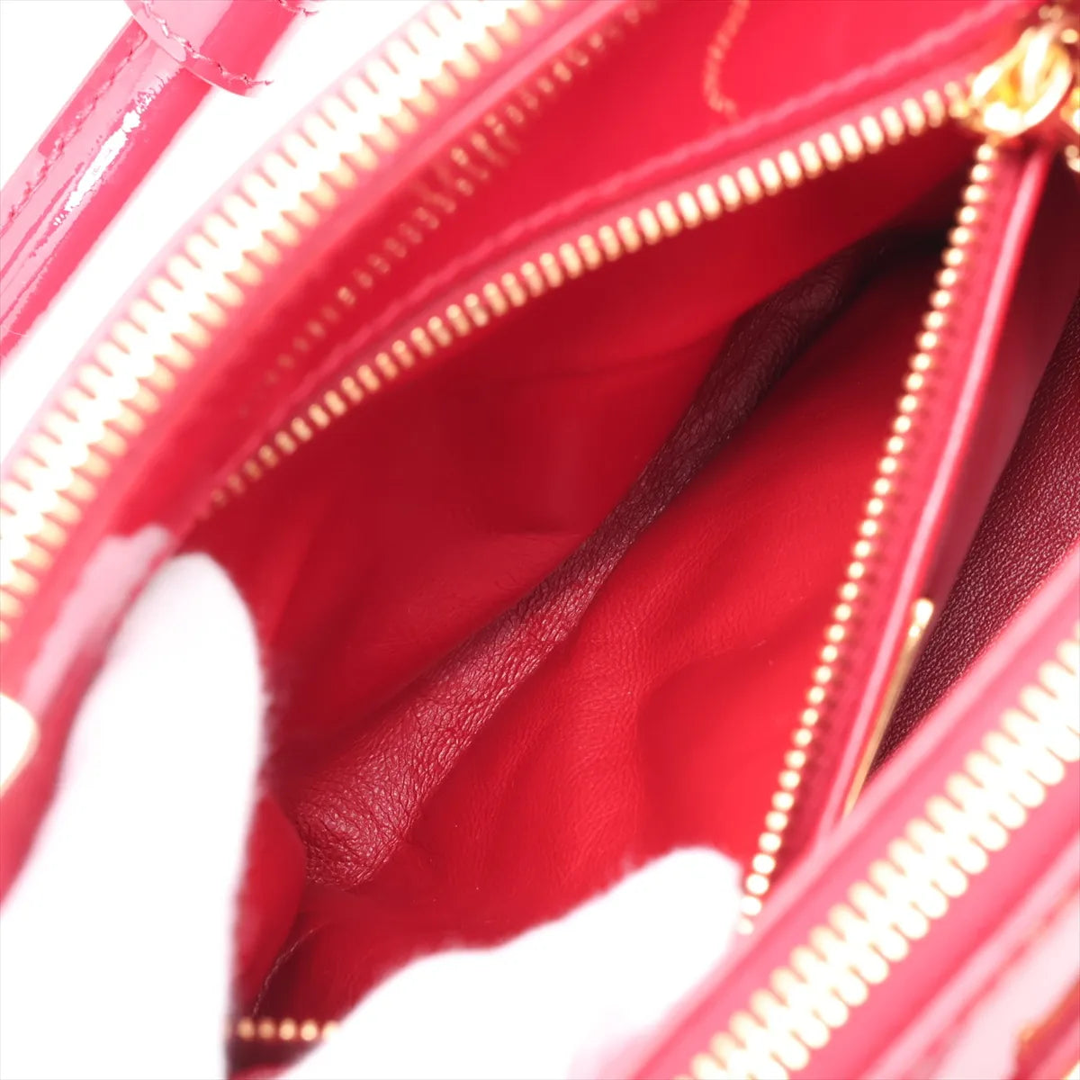 Prada Patent Leather Two-Way Handbag Red