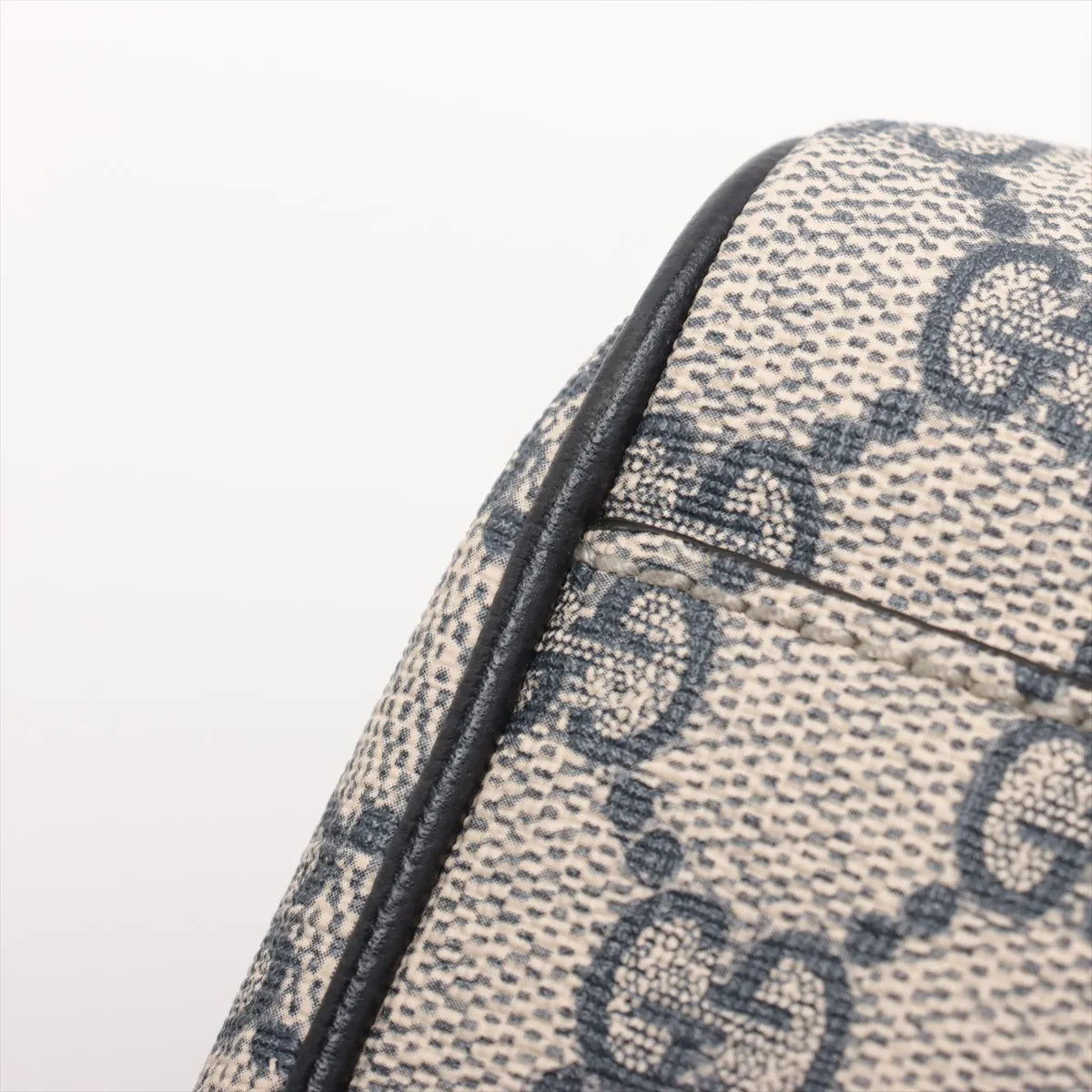 Gucci GG Supreme Leather Two-Way Handbag Navy Blue