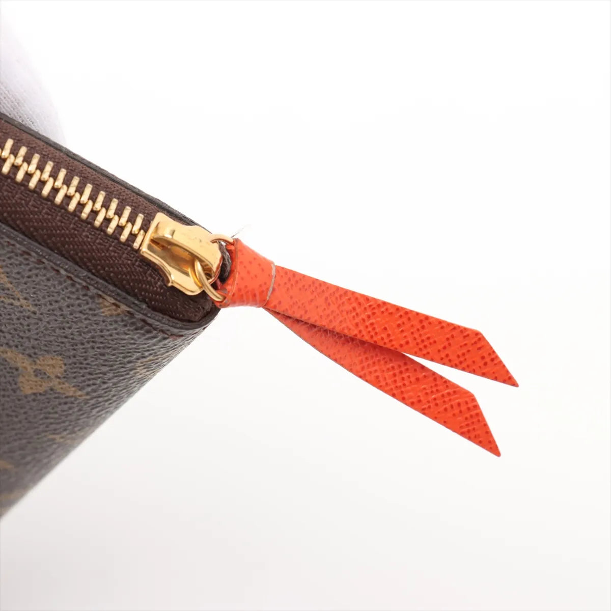Louis Vuitton Monogram Clemence Wallet Brown x Orange