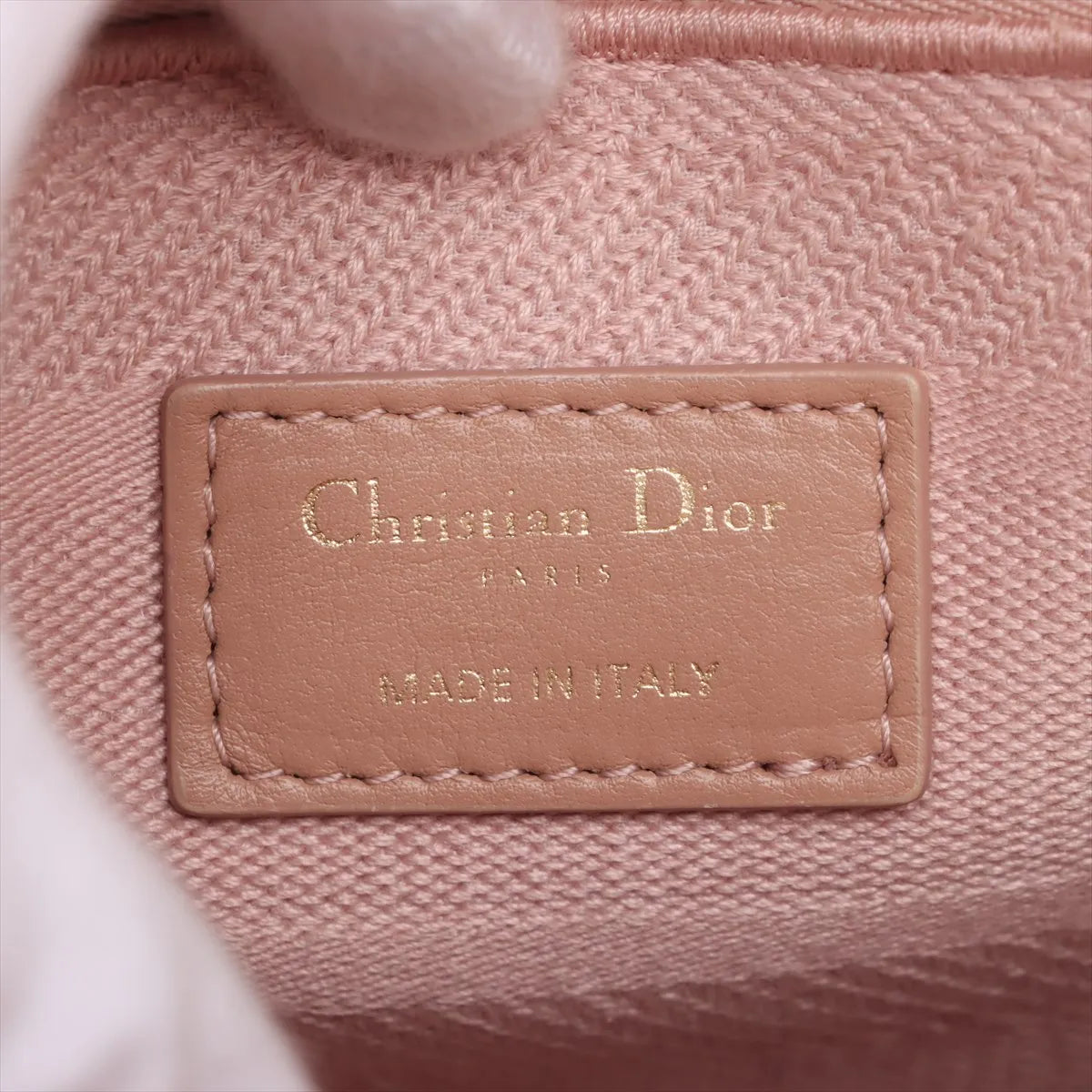 Christian Dior Lady D Lite Medium Canvas Two-Way Handbag Dusty Pink