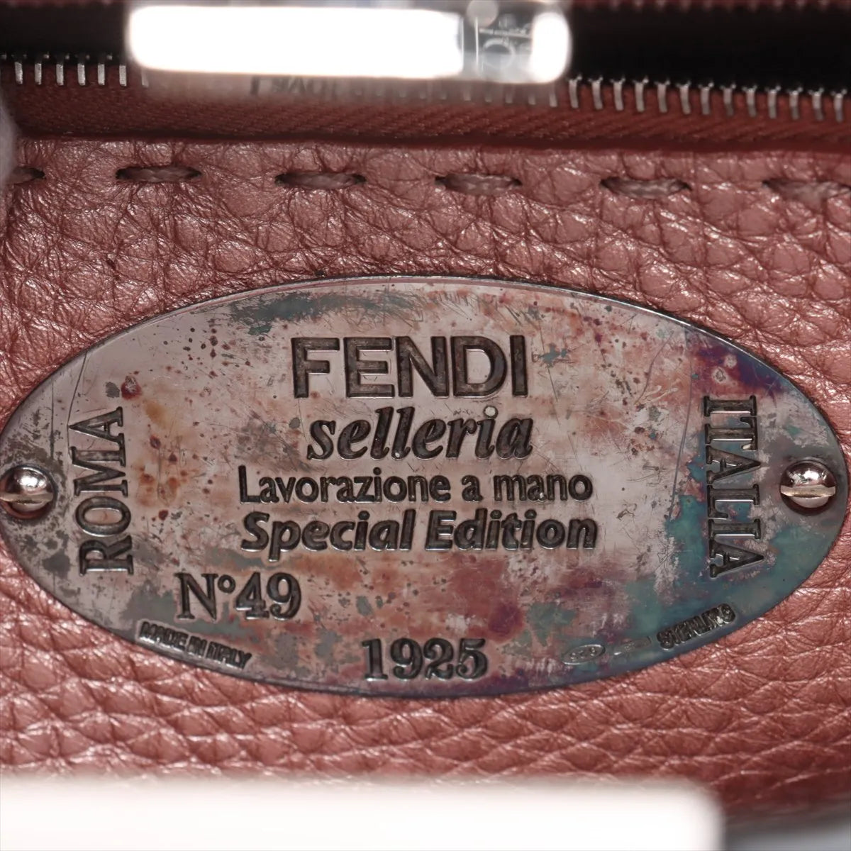 Fendi Peekaboo Essentially Selleria Shoulder Bag Silver