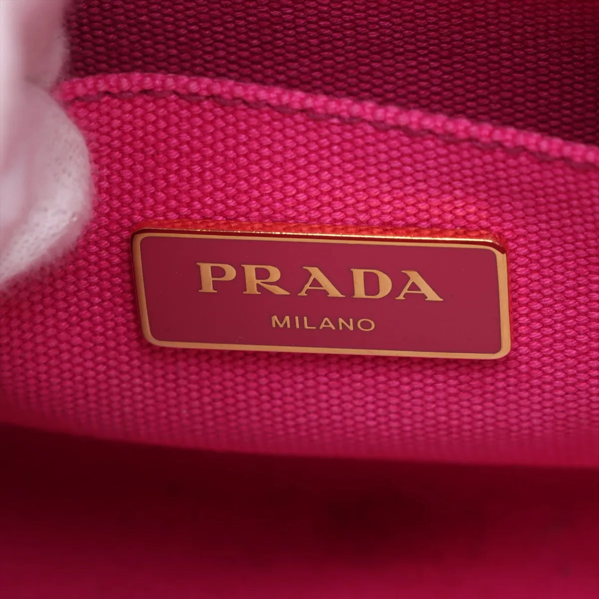 Prada Canapa Canvas Two-Way Handbag Hot Pink