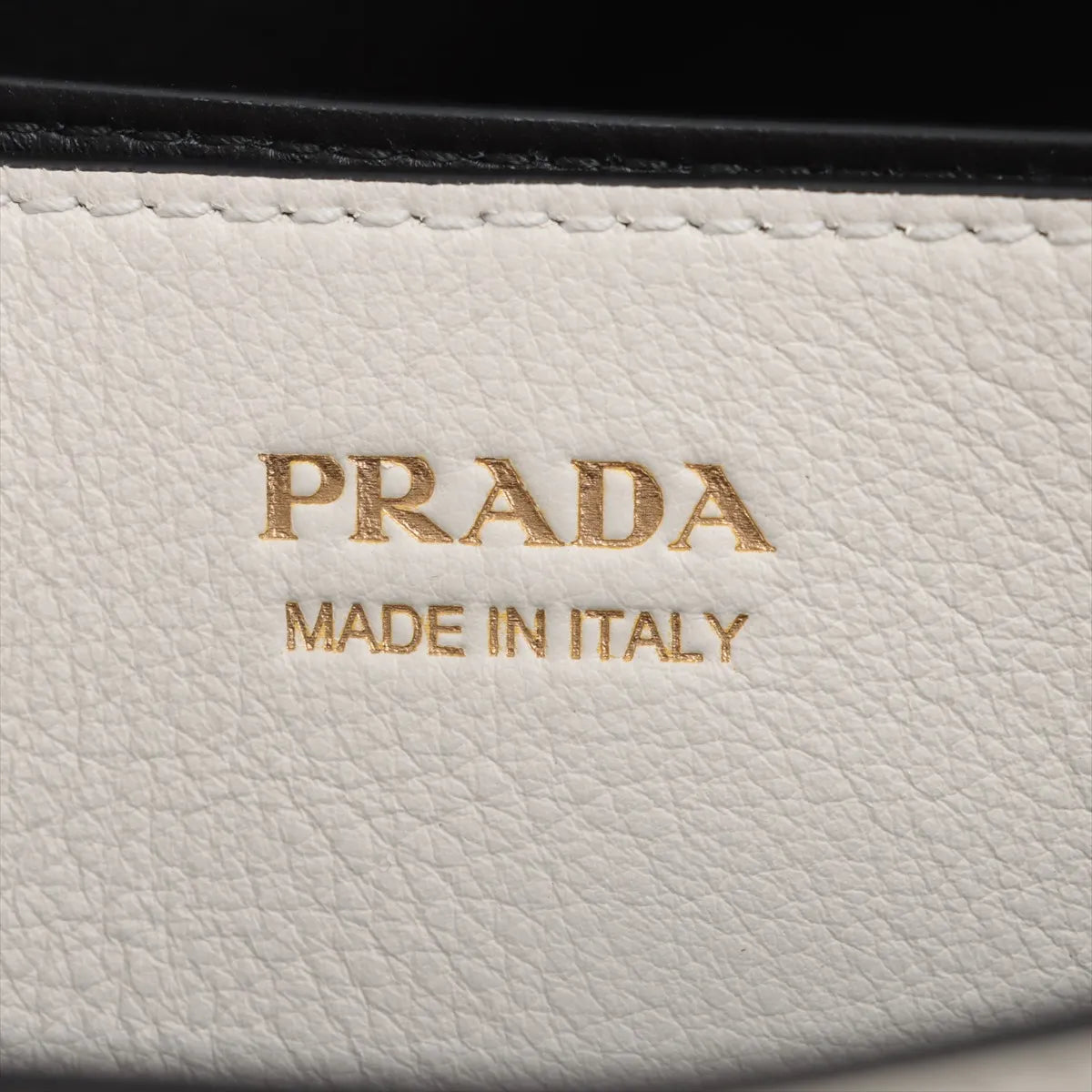Prada Buckle Belt Studs Two-Way Shoulder Bag White