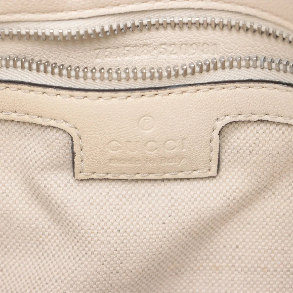 Gucci GG Logo Blondie Leather Shoulder Tote Bag White