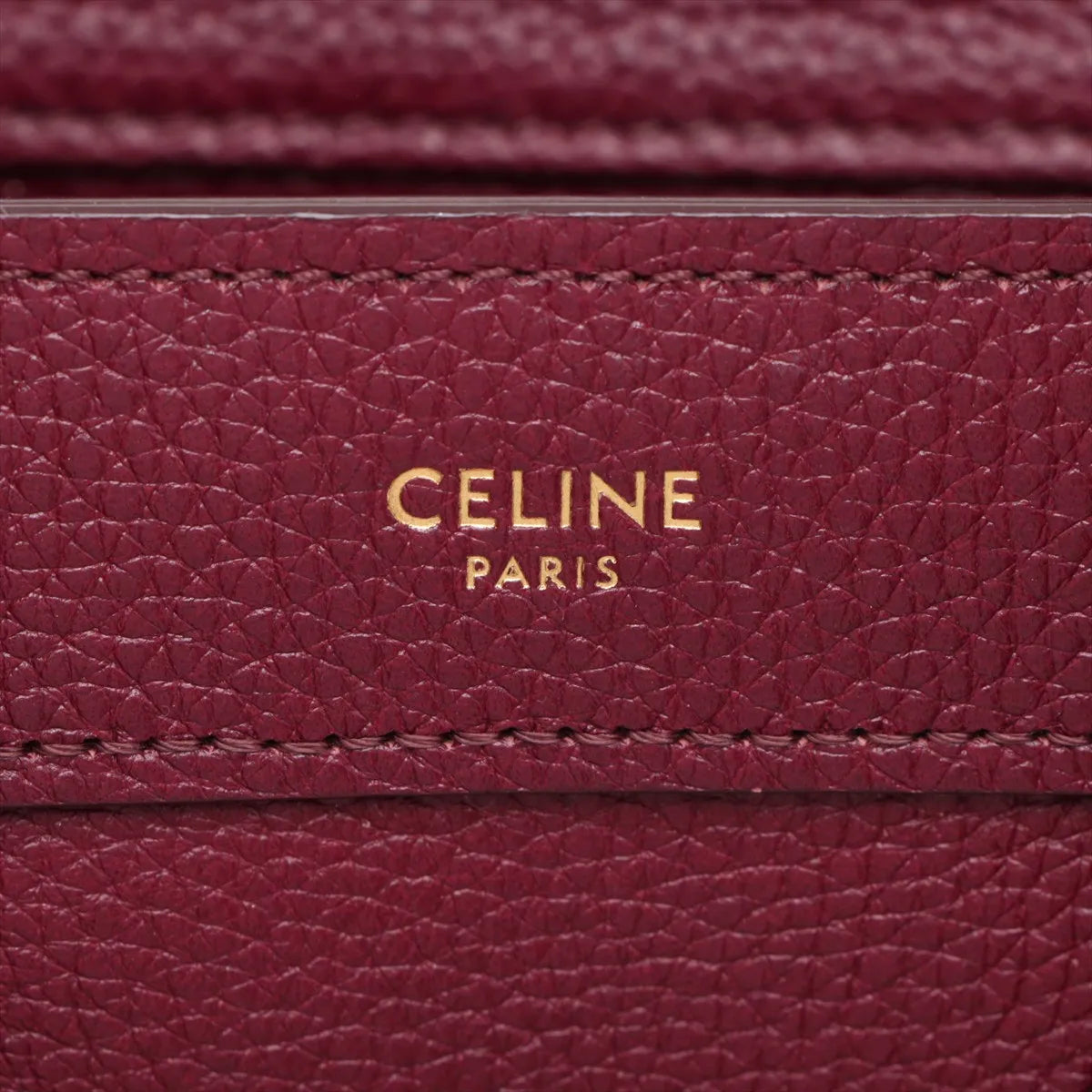 Celine Luggage Nano Shopper Leather Two-Way Shoulder Bag Bordeaux