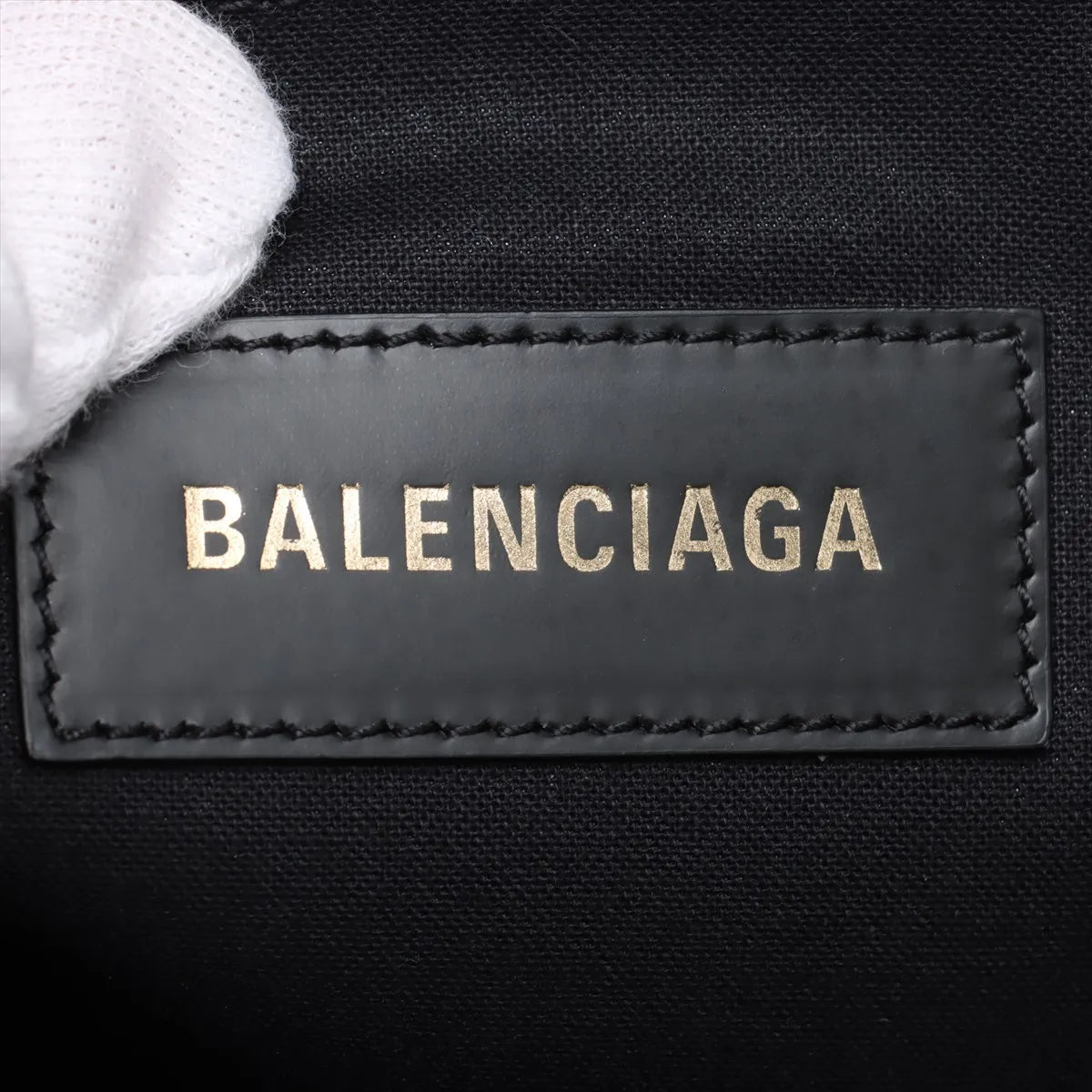 Balenciaga Hardware Canvas Leather Two-Way Tote Bag White x Black