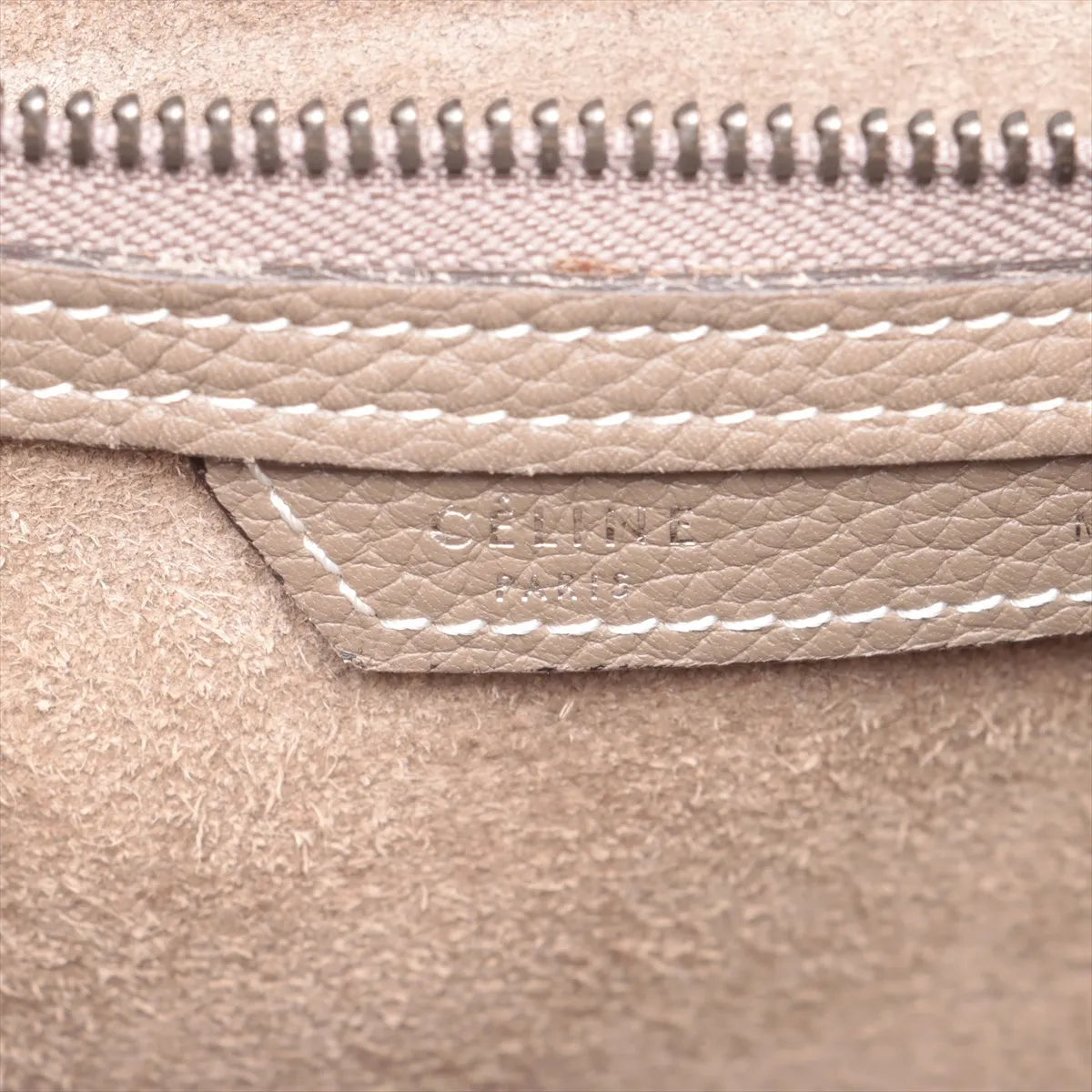 Luxury Celine Luggage Micro Leather Shopper Handbag Greige
