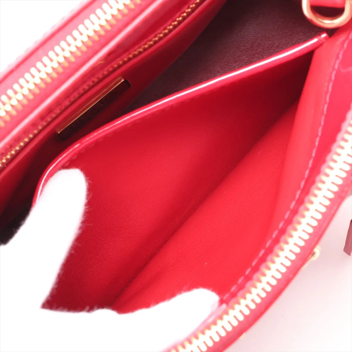 Prada Patent Leather Two-Way Handbag Red