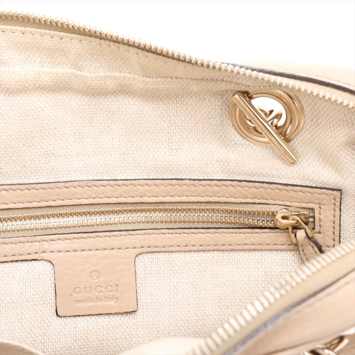 Gucci Soho Leather Chain Shoulder Bag Beige
