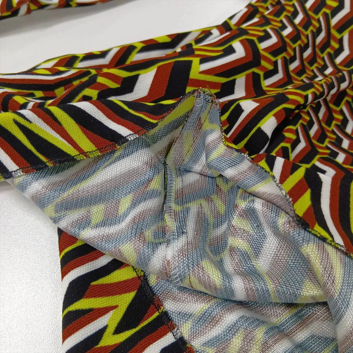 Prada Geometric Rayon Turtleneck Long Sleeve Dress Multicolor — product photo 12