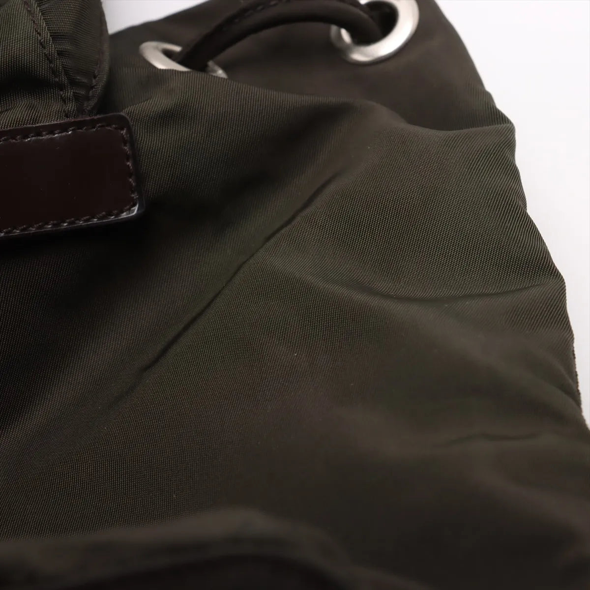 Prada Tessuto Nylon Leather Backpack Khaki