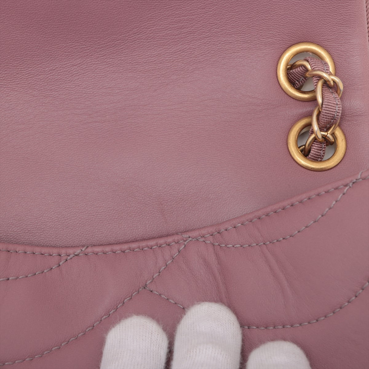 Chanel CC Logo Scallop Lambskin Single Flap Double Chain Bag Old Rose * PREORDER *