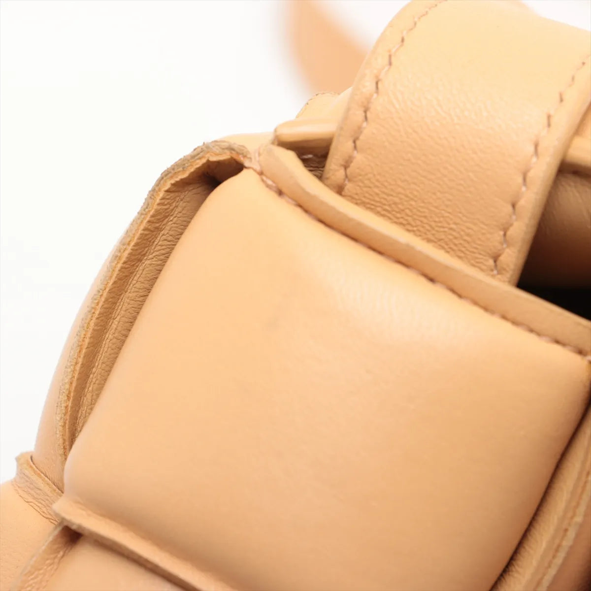 Bottega Veneta Maxi Intrecciato Padded Cassette Shoulder Bag Beige