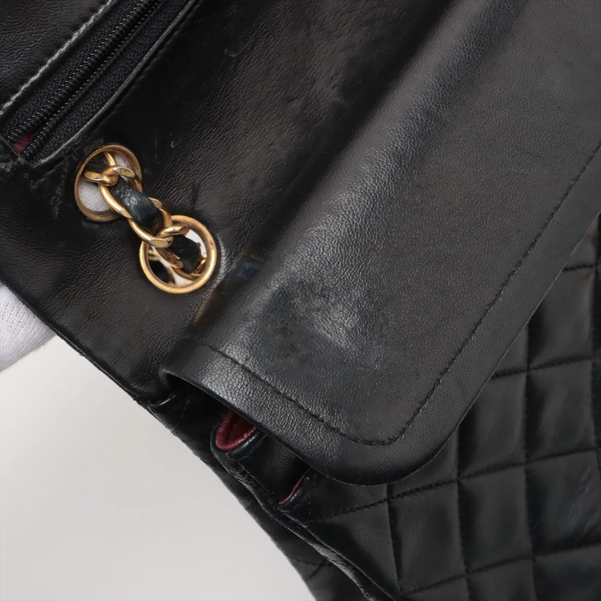 Chanel CC Logo Matelasse 23 Small Lambskin Double Flap Double Chain Bag Black