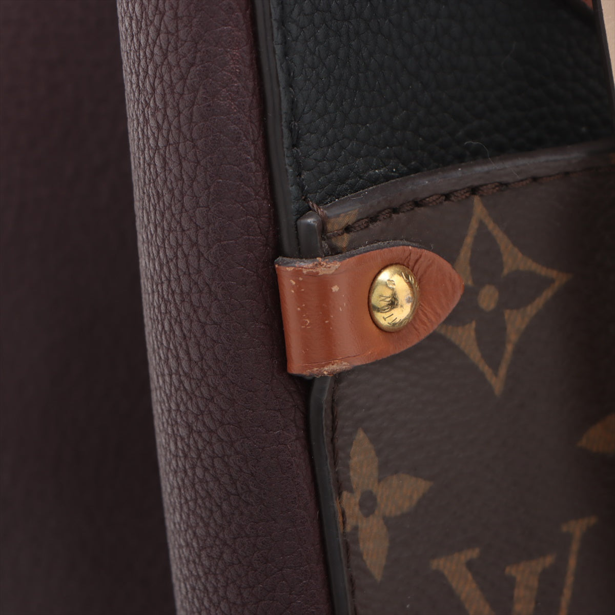 Louis Vuitton Monogram Calfskin Fold Tote MM Brown x Black * PREORDER *