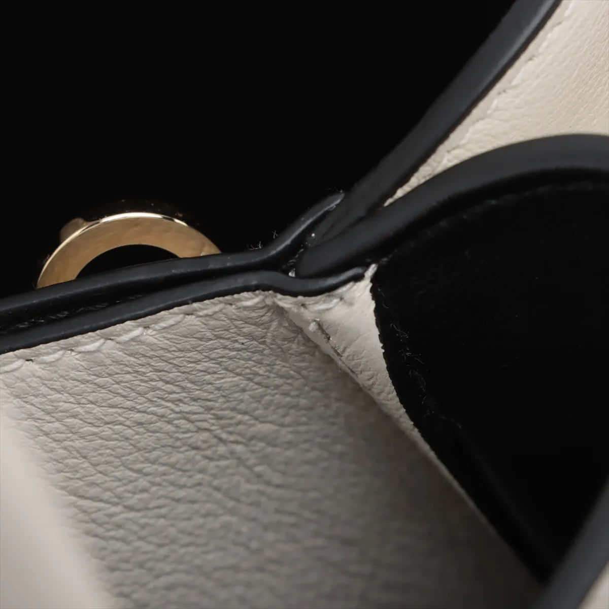 Prada Buckle Belt Studs Two-Way Shoulder Bag White