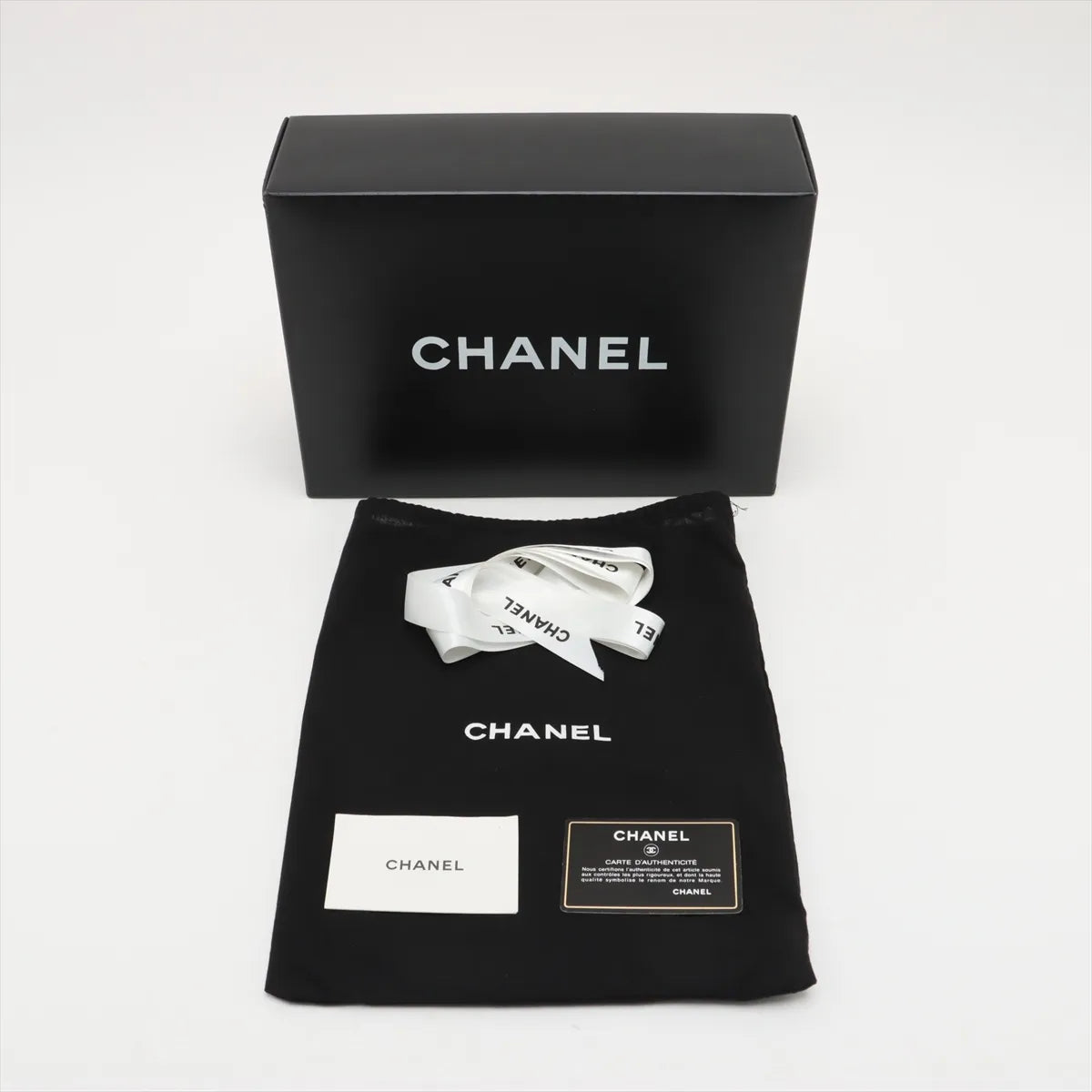 Chanel CC Logo Chocolate Bar Nylon Chain Shoulder Bag Black