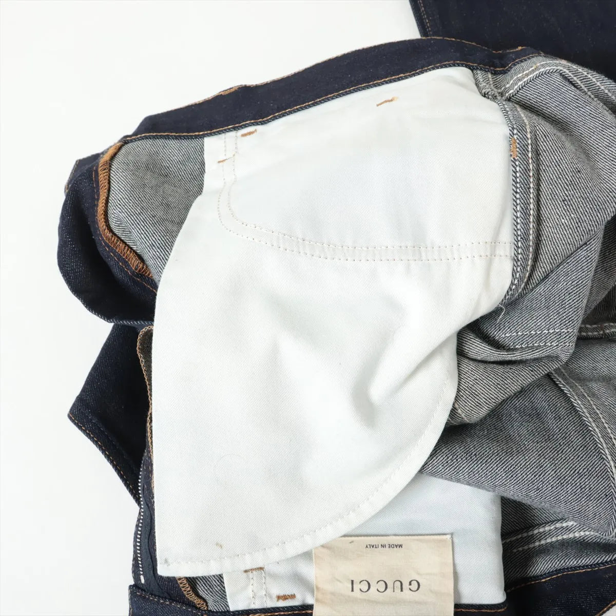 Gucci Cotton Denim Pants Navy Blue