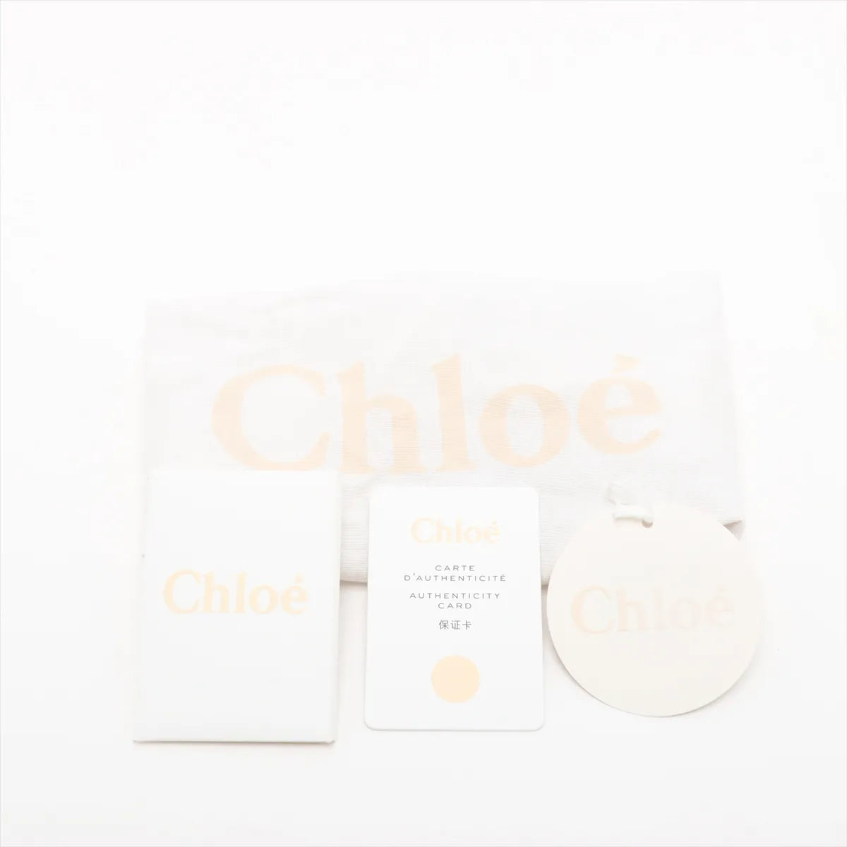 Chloe Woody Nano Canvas Leather Two-Way Handbag Beige×Brown