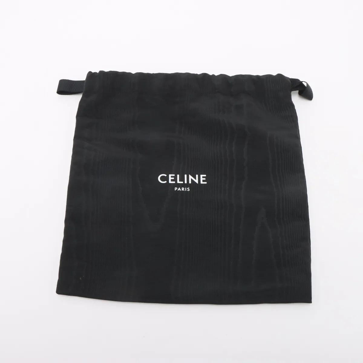 Celine Triomphe Leather Bucket Bag Silver
