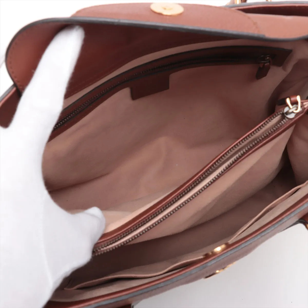 Gucci Bamboo Diana Leather Two-Way Handbag Brown