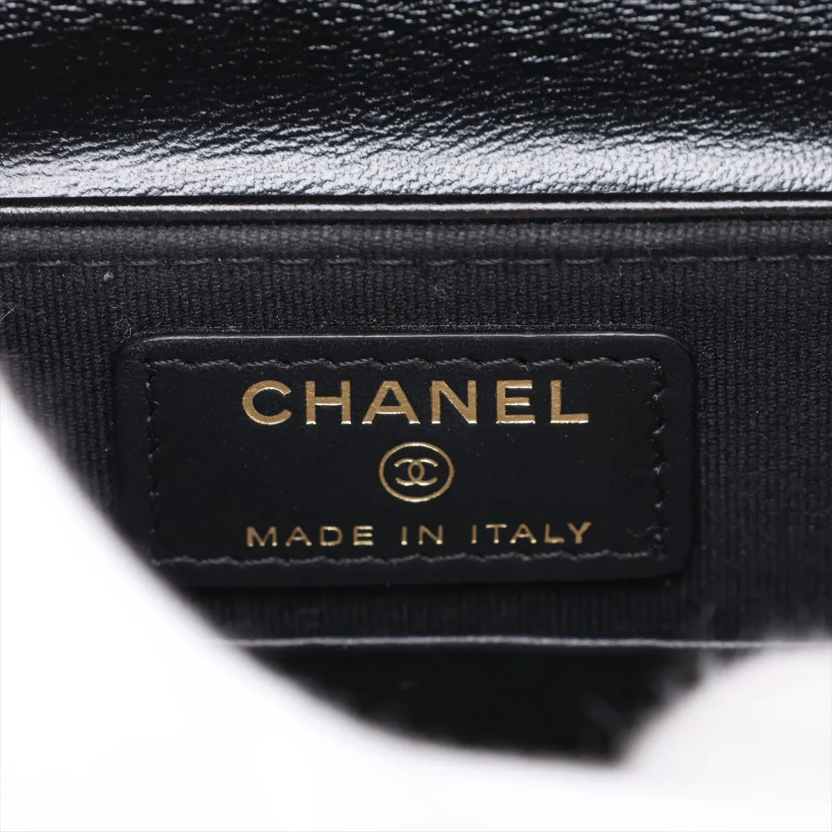 Chanel CC Logo Matelasse Lambskin Wallet on Chain Shoulder Bag Black