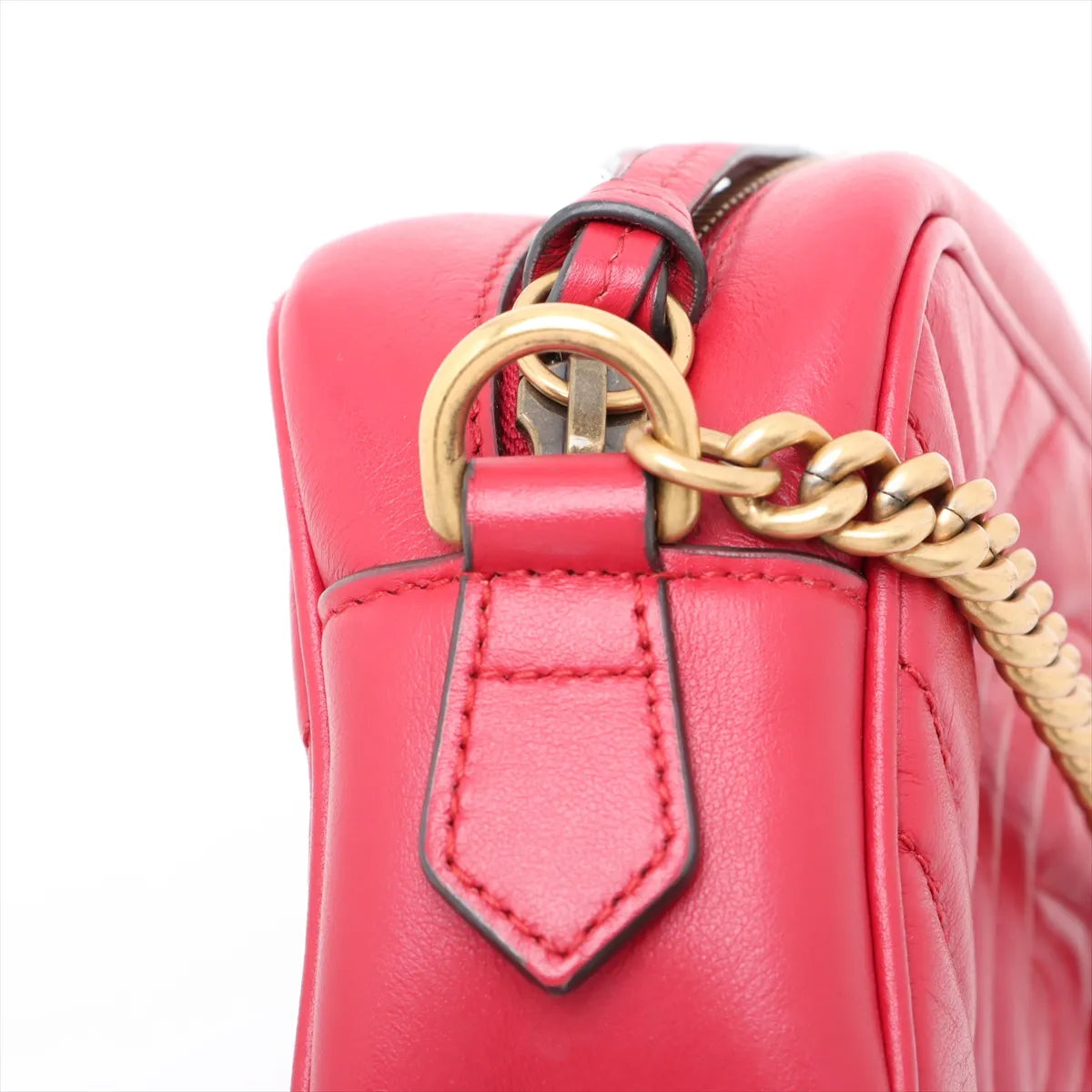 Gucci GG Marmont Leather Chain Camera Bag Red